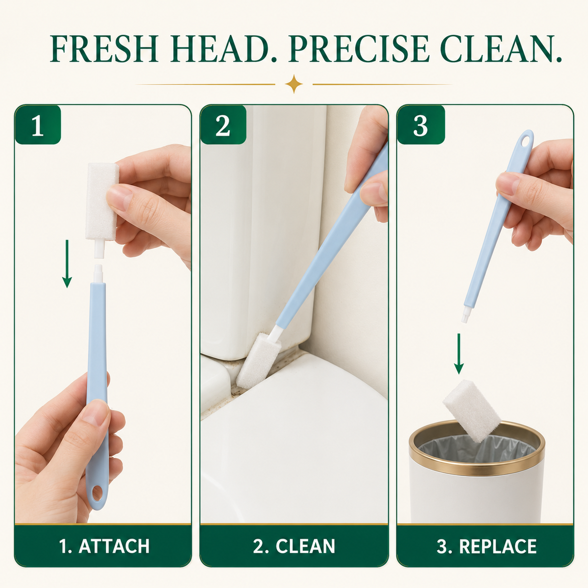 LekkerLivings Detail Crevice Brush Kit - Handle + 30 Replacement Heads