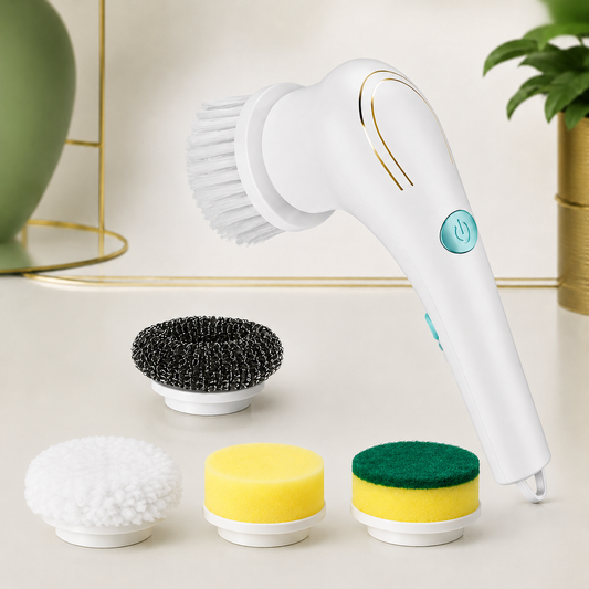 LekkerLivings SpinClean Pro - Electric Scrubber with 5 Cleaning Heads