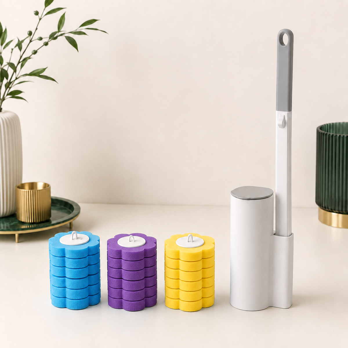 LekkerLivings Disposable Toilet Brush Starter Set