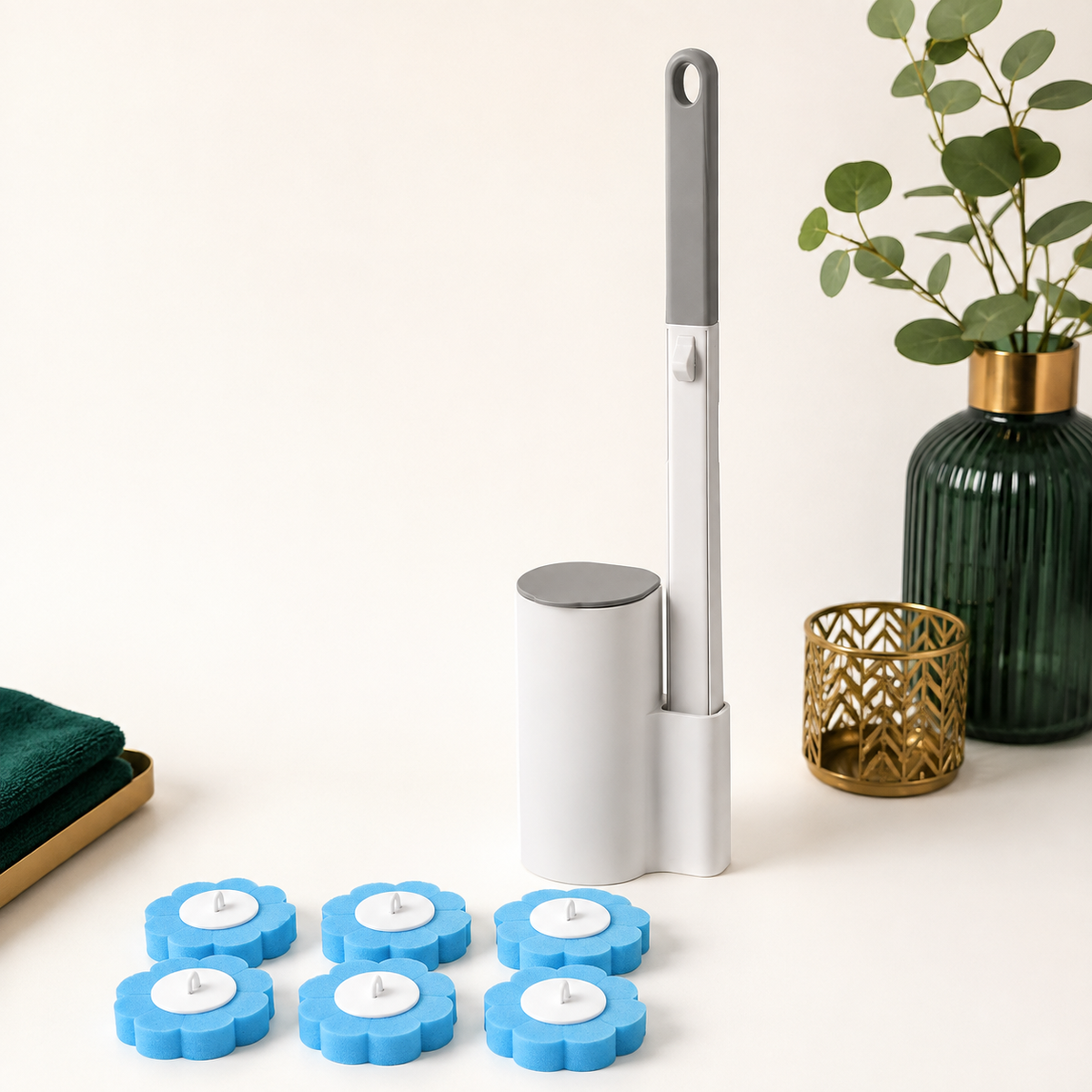 LekkerLivings Disposable Toilet Brush Starter Set