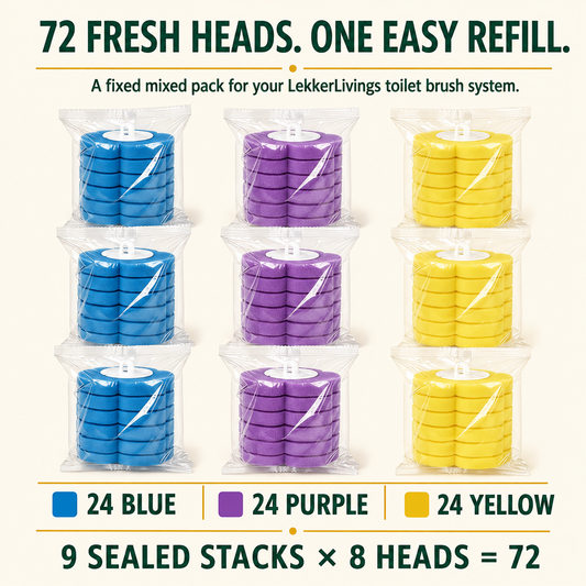 LekkerLivings 72-Piece Mixed Toilet Brush Refill Pack