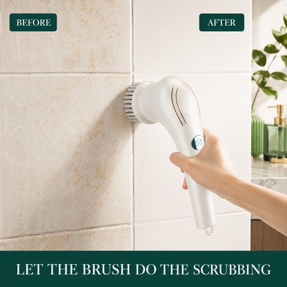 LekkerLivings SpinClean Pro - Electric Scrubber with 5 Cleaning Heads