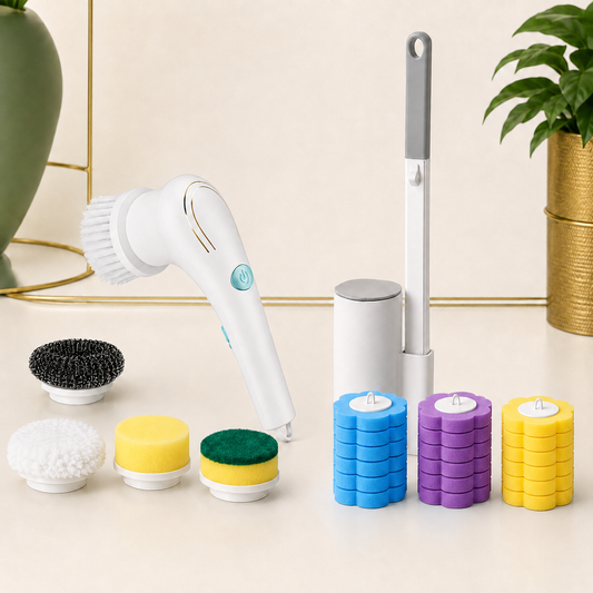 LekkerLivings Deep Clean Duo – SpinClean Pro + 19-Piece Toilet System